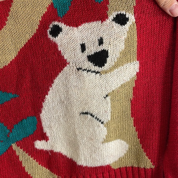 Vintage 80s Koala Bear Kawaii Knit Sweater Medium - Picture 3 of 8